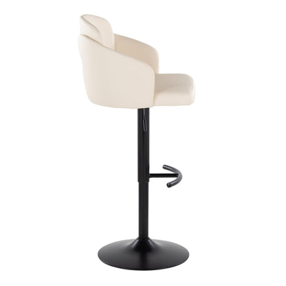 Dahlia - Contemporary Adjustable Barstool With Swivel With Rounded T Footrest (Set of 2) Lumi Source