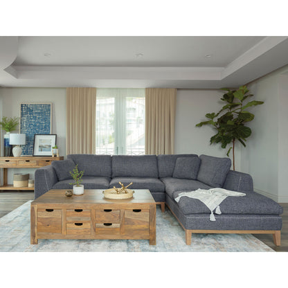 Harlan - L-Shape Upholstered Sectional With Pillows - Gray Furniture Max