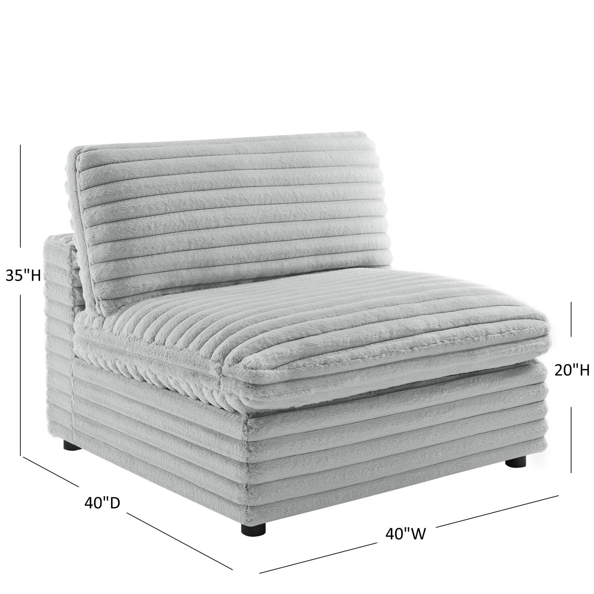 Jenny - Armless Slipper Chair - Gray Ridgecrest Home
