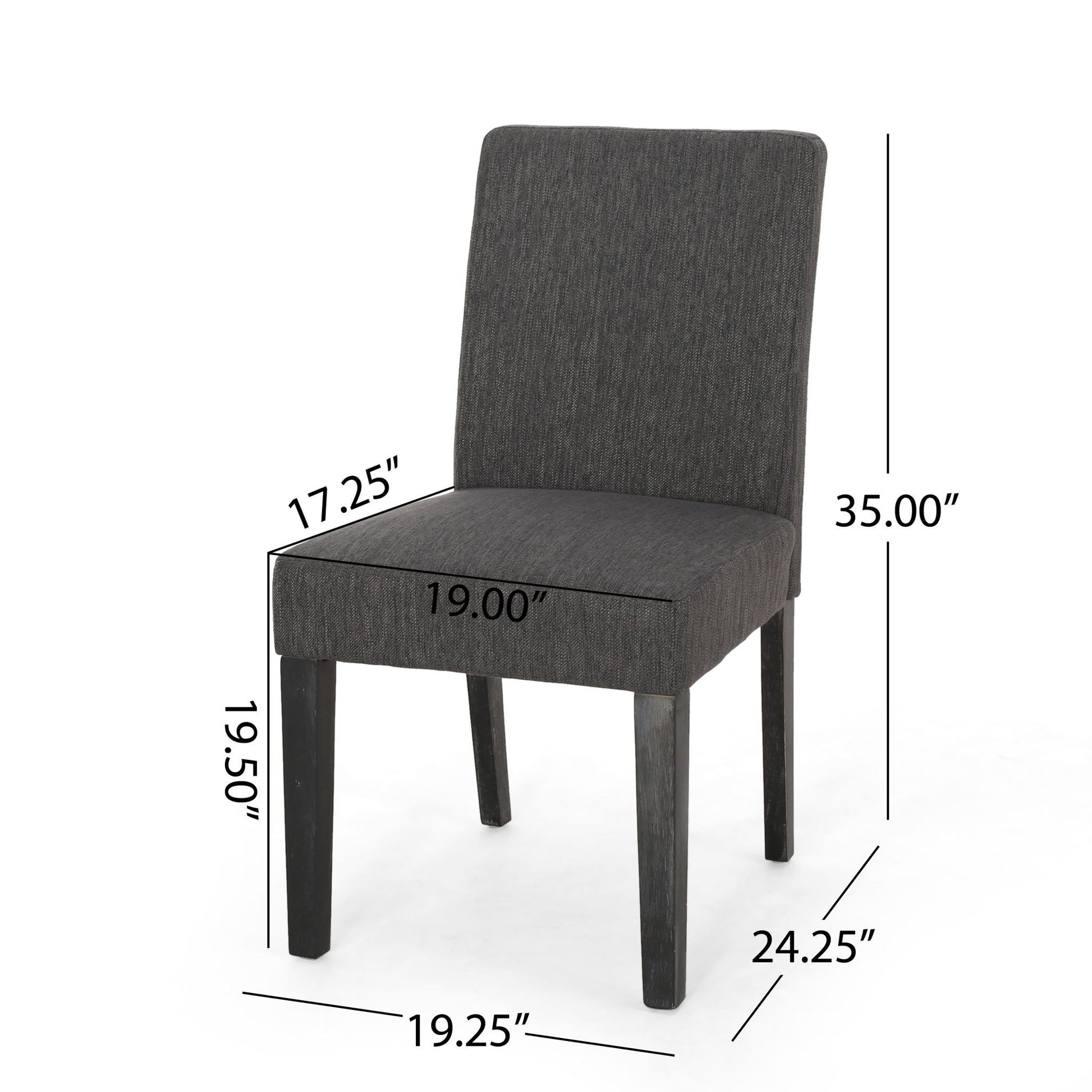 Contemporary Dining Chair With Upholstered Seating And Tapered Legs Noble House
