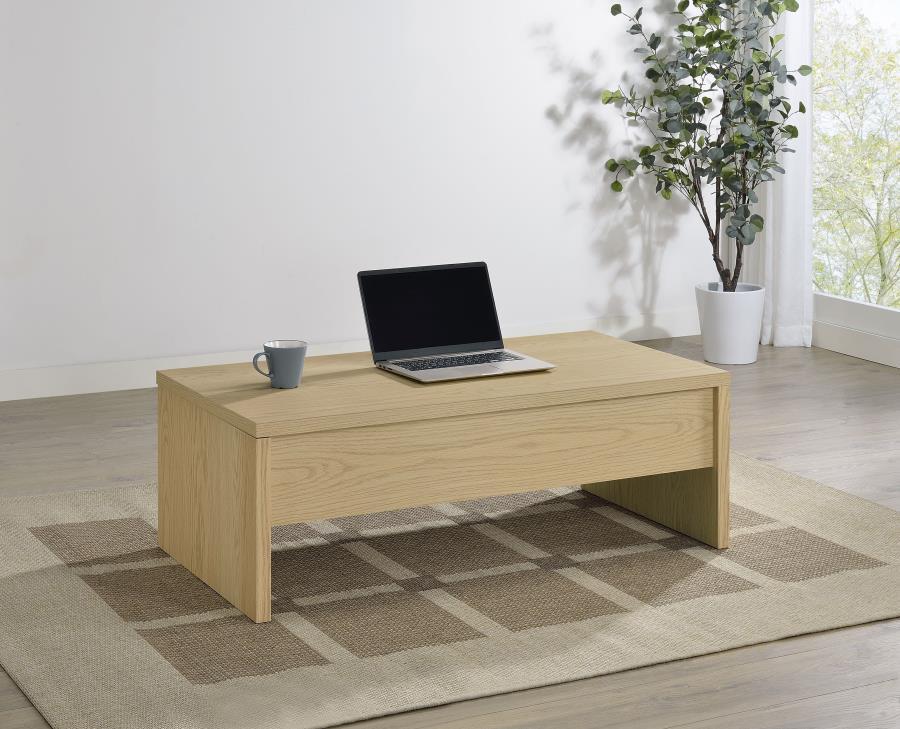 Canoga - Engineered Wood Lift Top Coffee Table - Light Oak Coaster Fine Furniture