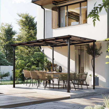 Wall Mounted Outdoor Pergola Gazebo, Heavy Duty Metal Awning With Roof Home Essentials