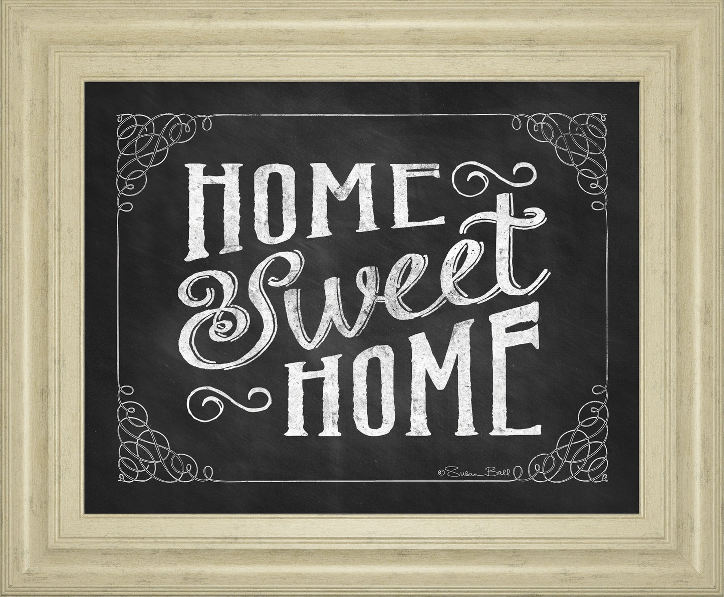 Home Sweet Home By Susan Ball - Framed Print Wall Art - White