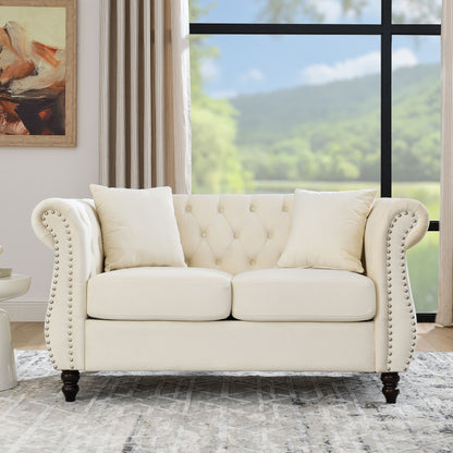 Chesterfield Sofa With Rolled Arms And Nailhead Trim Home Essentials