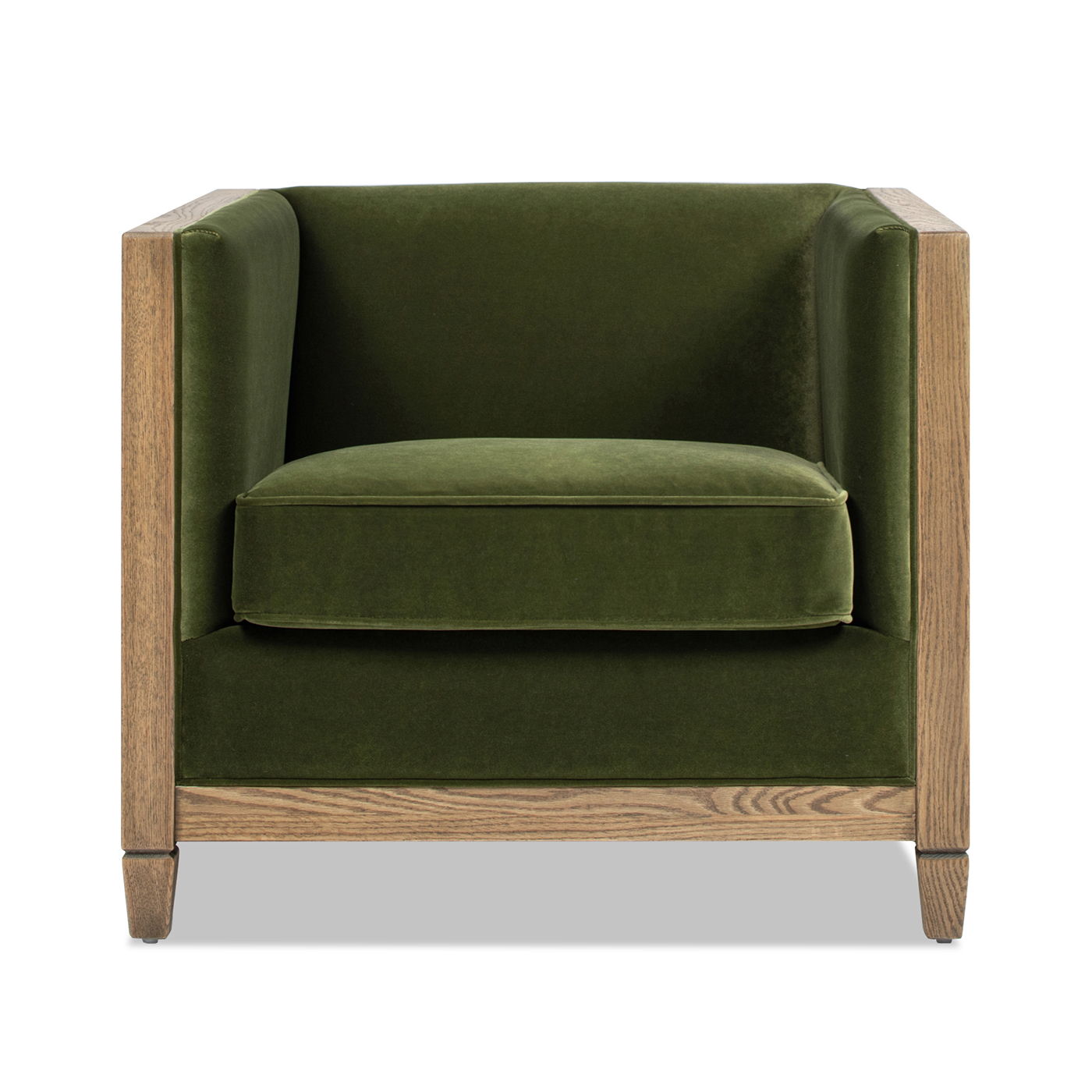 Georgia - Cane Tuxedo Armchair - Olive Green Jennifer Taylor Home