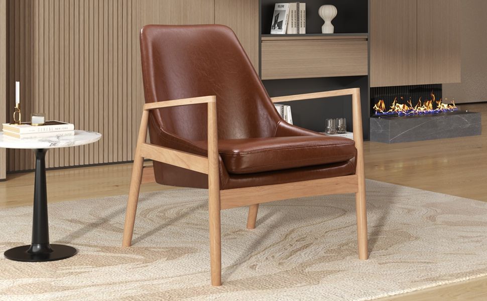 Mid-Century Modern Accent Armchair With High Back Hearth and Haven