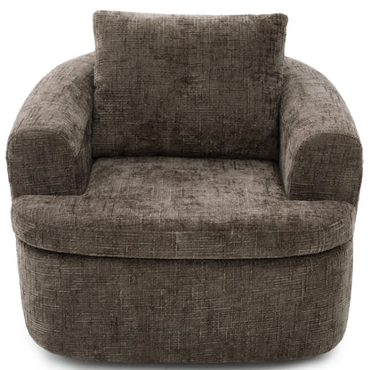 Modern Swivel Barrel Chair With Dual-Layer Cushion Hearth and Haven