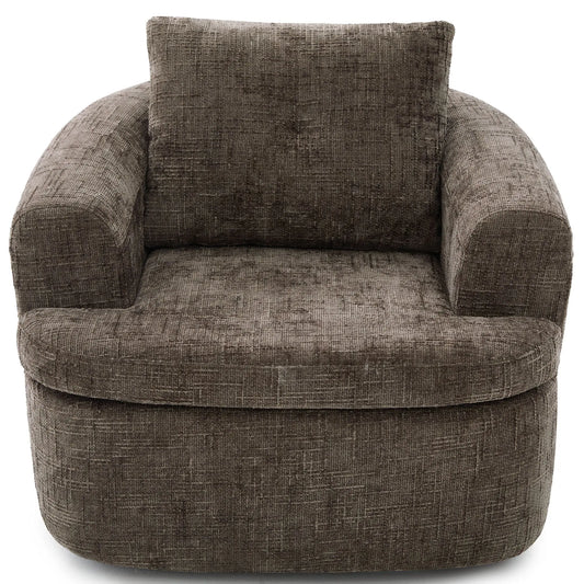 Modern Swivel Barrel Chair With Dual-Layer Cushion Hearth and Haven