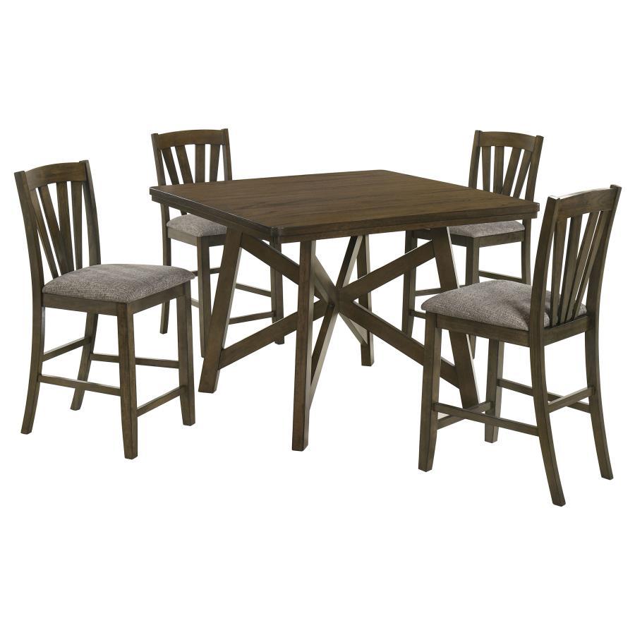 Canfield - 5 Piece Counter Height Dining Set - Brown Coaster Fine Furniture