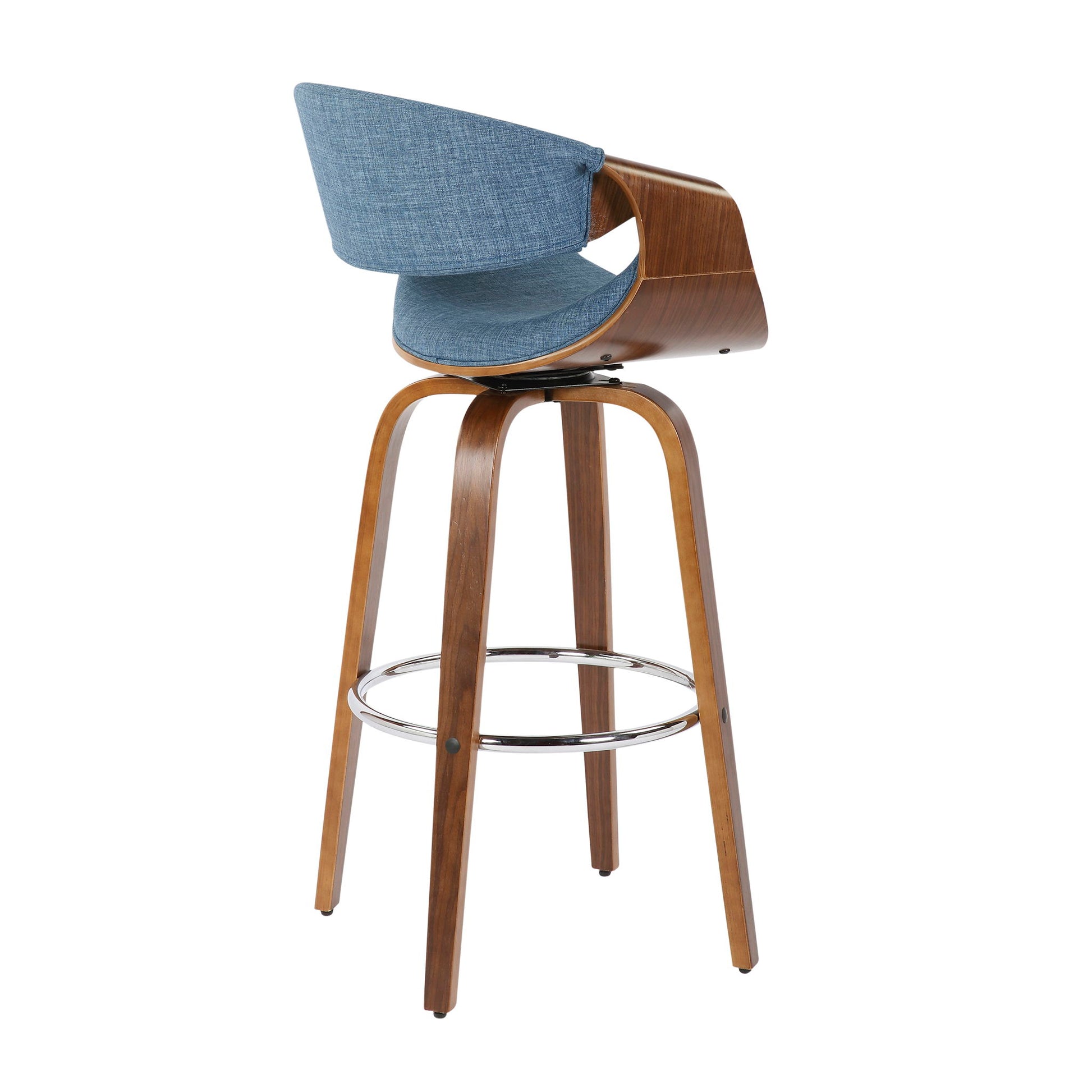 Curvini Mid - Century Modern Fixed Height Barstool With Swivel (Set of 2) Lumi Source