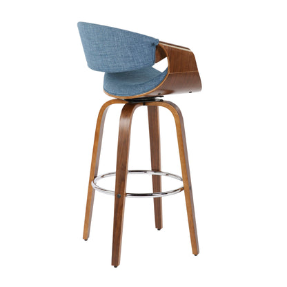Curvini Mid - Century Modern Fixed Height Barstool With Swivel (Set of 2) Lumi Source