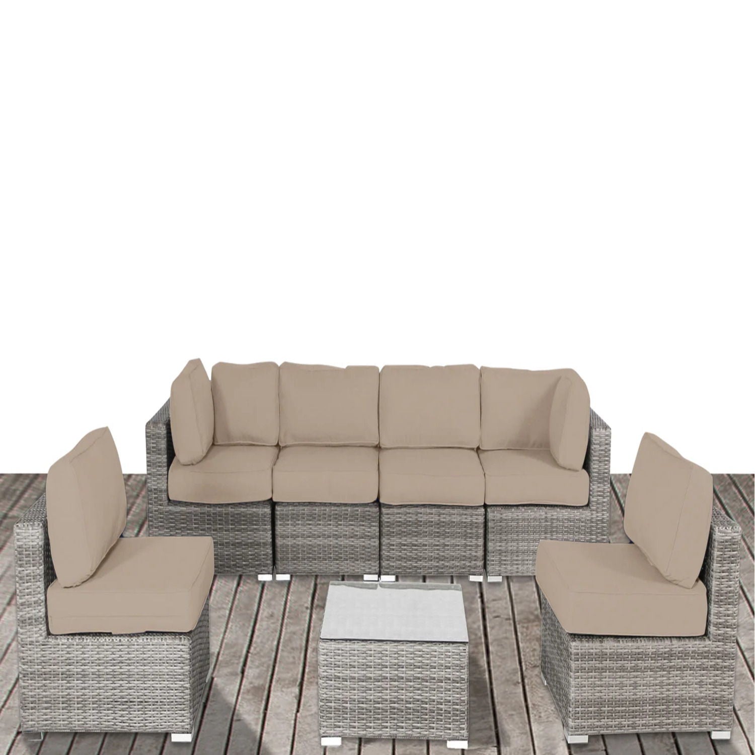 Outdoor Wicker Seating Group With Cushions LSI Patio Furniture