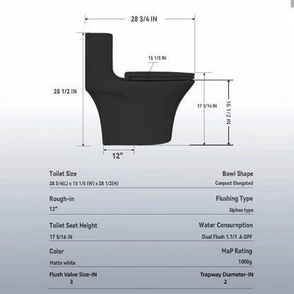 1 Piece Toilet With Dual Flush And Soft Closing Seat Daily Nest