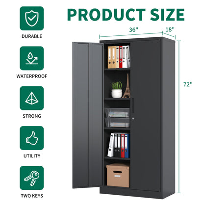 Heavy Metal Garage Storage Cabinet With Locking Doors, Steel, Adjustable Shelves Daily Nest