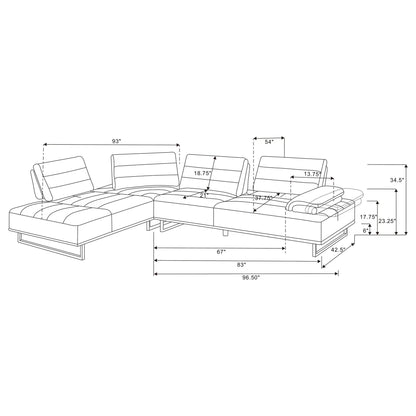 Harnal - L-Shape Sectional Adjustable Back Comfort Focused Sofa - Taupe Furniture Max