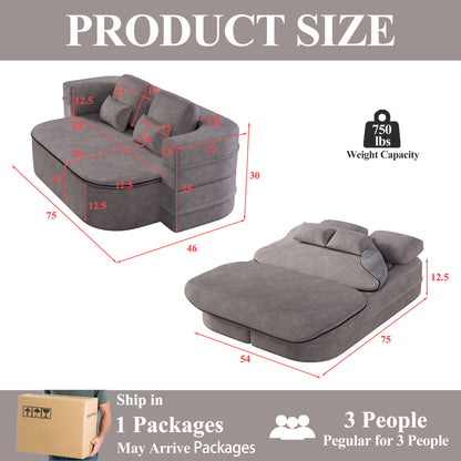 2 In 1 Foldable Sofa Bed With Multi Functional Blanket, Floor Lounge Sofa Home Essentials