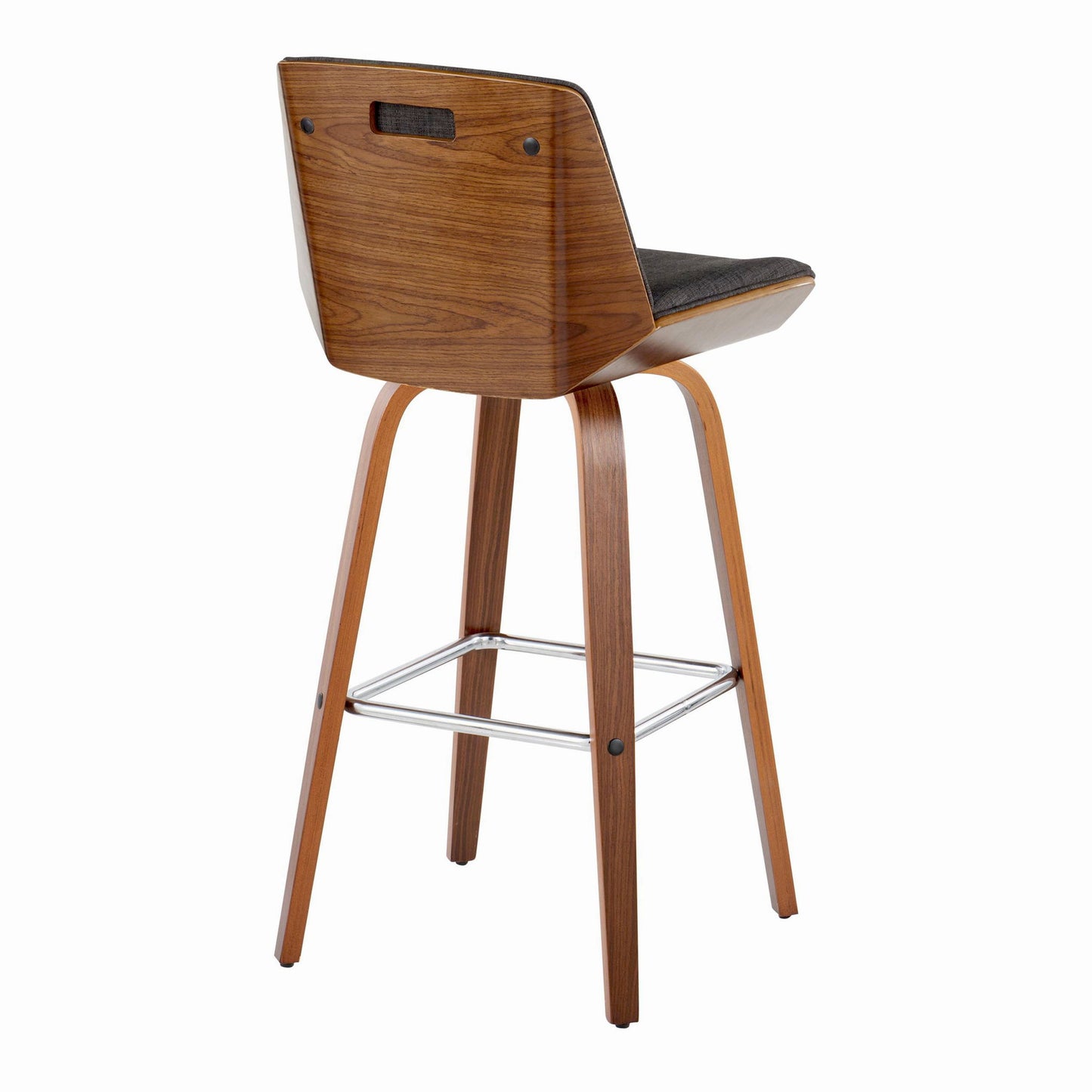Corazza - Mid Century Modern Fixed Height Barstool With Swivel With Square Footrest (Set of 2) Lumi Source