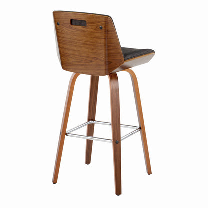 Corazza - Mid Century Modern Fixed Height Barstool With Swivel With Square Footrest (Set of 2) Lumi Source