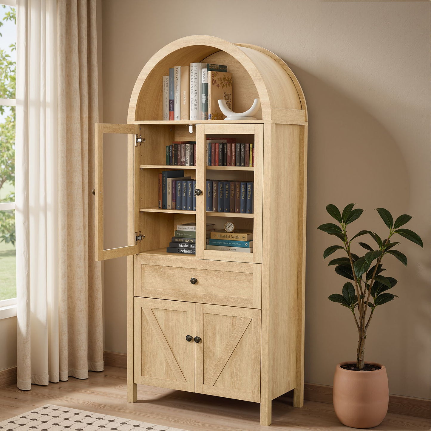 Retro Dome Cabinet With Large Storage Space Home Essentials