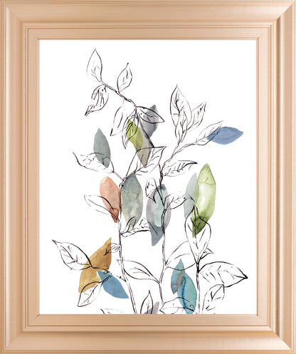 Spring Leaves I By Meyers, R. - Framed Print Wall Art - Blue