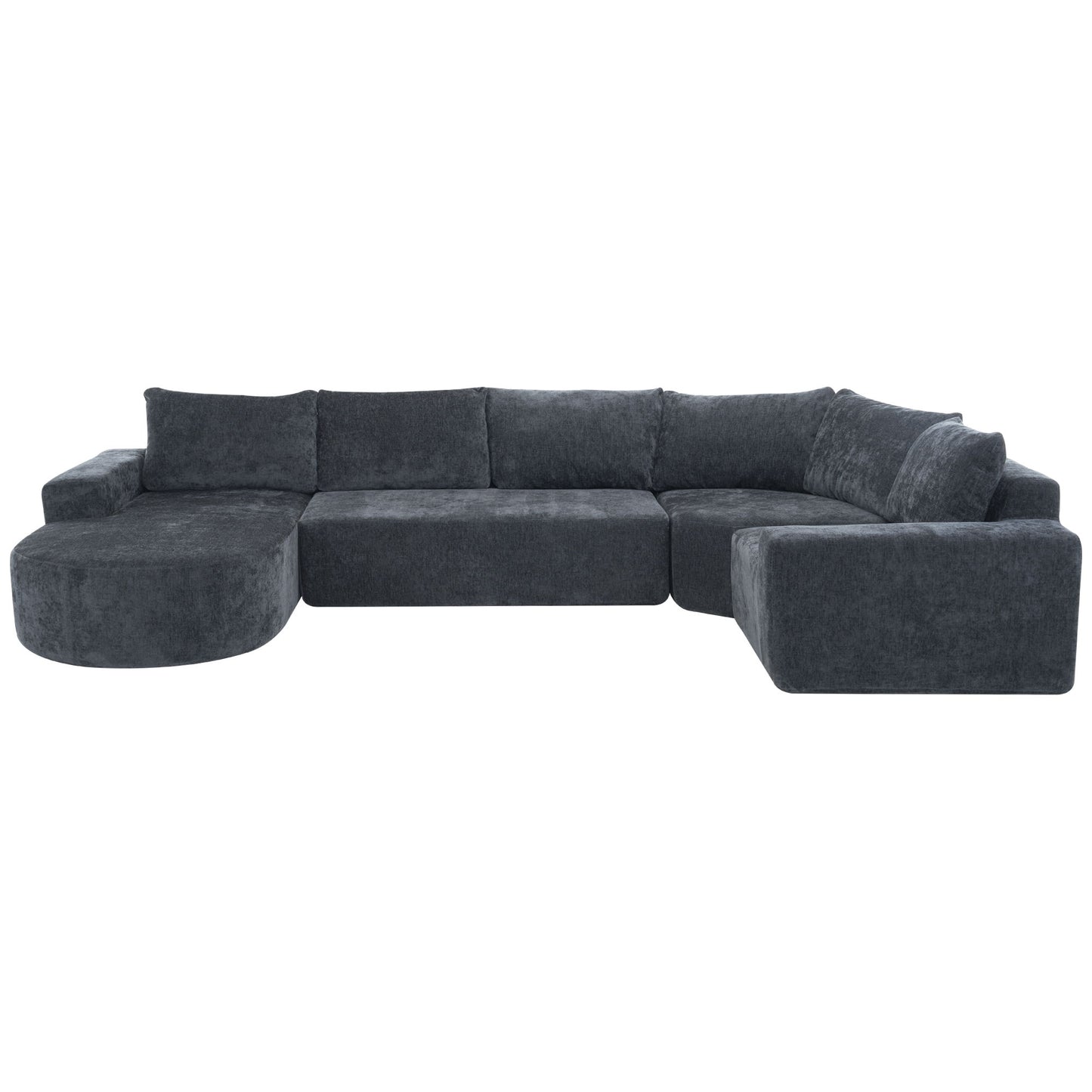 Modular Cloud Sectional Sofa Set, U-Shaped Upholstered Couch With Deep Seat Noble House