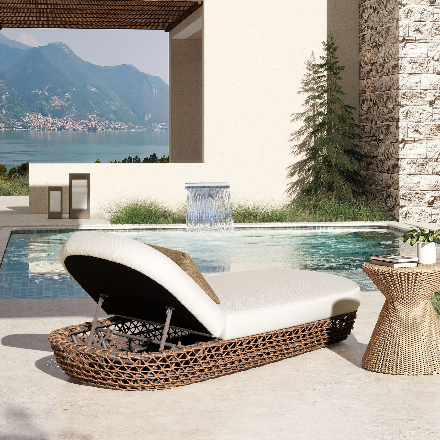 Willow - Sunbrella Upholstered Patio Lounger Jennifer Taylor Home