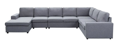 Hayden - Linen 7 Seat Reversible Modular Sectional Sofa Chaise Lilola Home