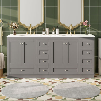 Shaker Free Standing Bathroom Vanity Cabinet With Sink, Soft Close Drawers, Soft Close Doors Hearth and Haven