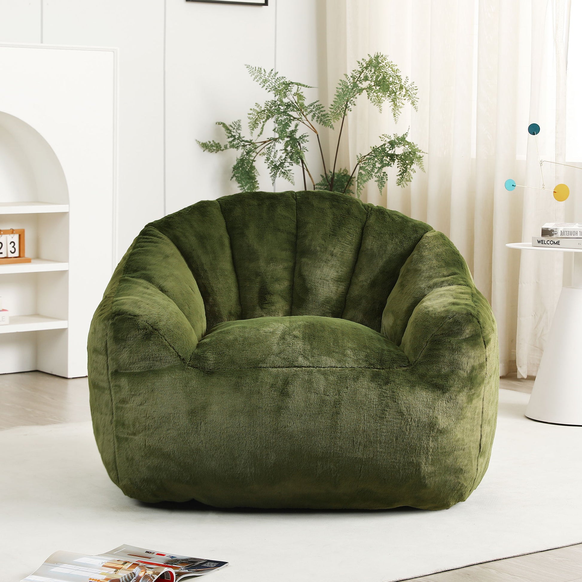 Beanbag Chair, Beanbag Sofa Chair With Armrests Stuffed High Density Foam Home Essentials