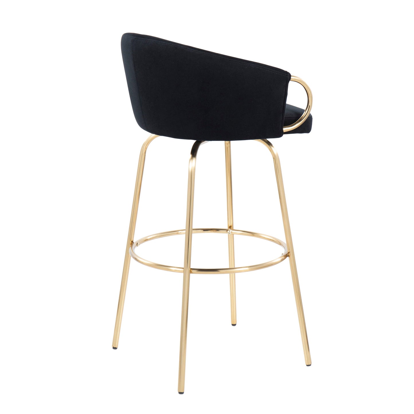 Claire - Contemporary / Glam Fixed Height Bar Stool (Set of 2) Round Footrest (Set of 2) Lumi Source