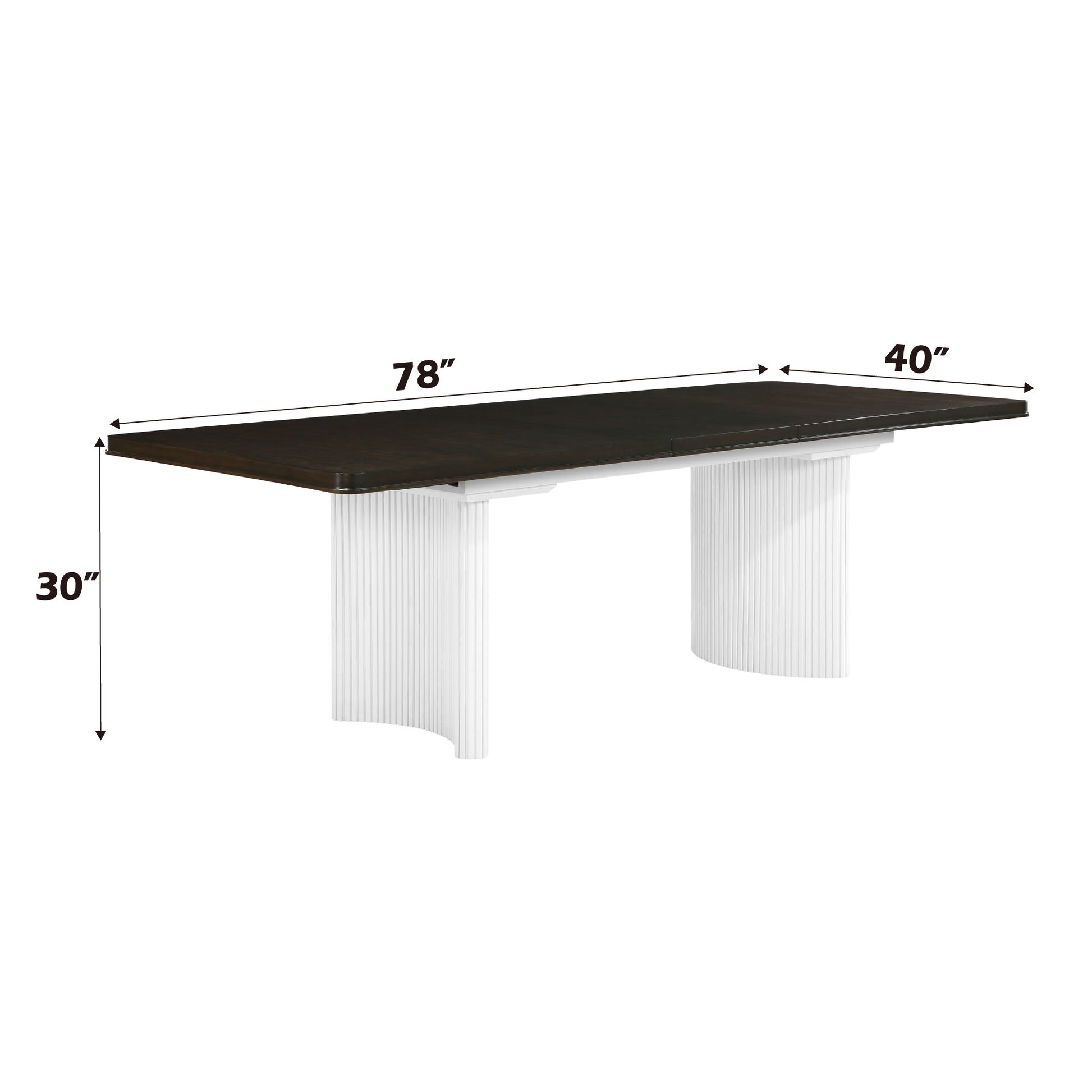 Carene - Dining Table (With Leaf) - Brown / White Acme