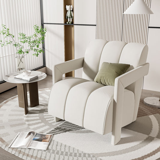 Modern Minimalist Leisure Armchair With L Shaped Armrests Hearth and Haven