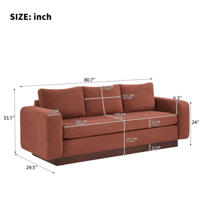 Modern 3 Seater Sofa, Living Room Couch Noble House