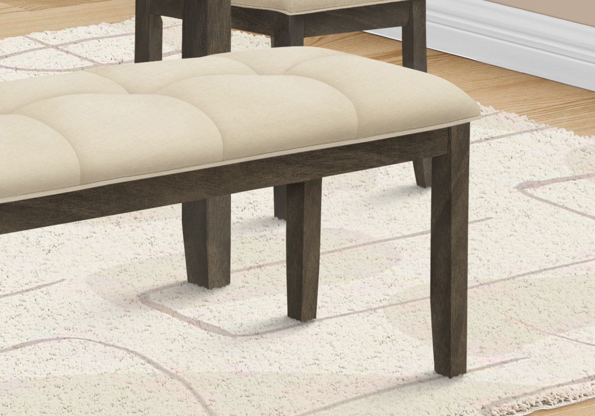 Bench, Rectangular, Hallway, Upholstered, Transitional - Cream 8th Street