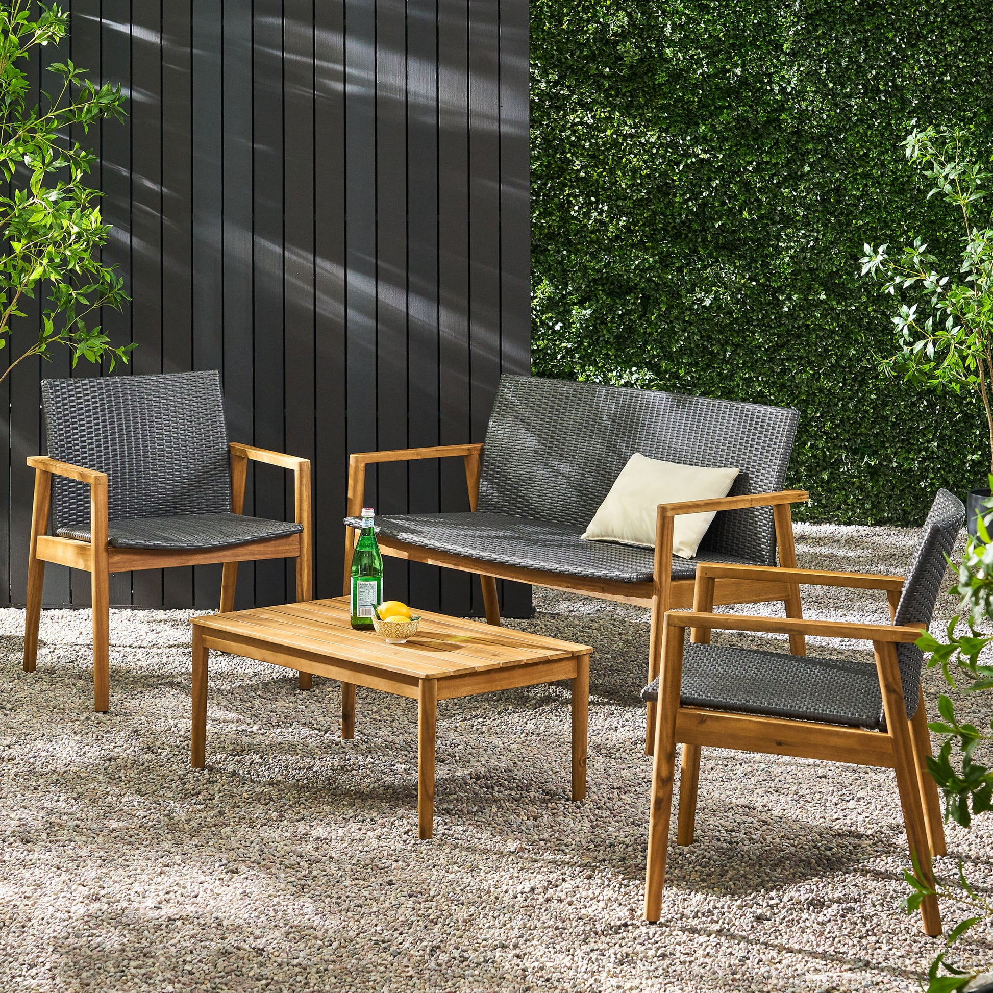 Bryan - Chat Set Outdoor Furniture Frame - Teak Noble House