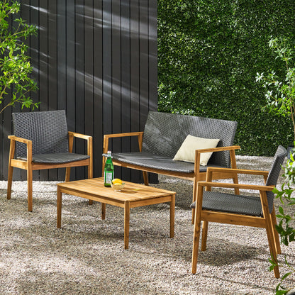 Bryan - Chat Set Outdoor Furniture Frame - Teak Noble House