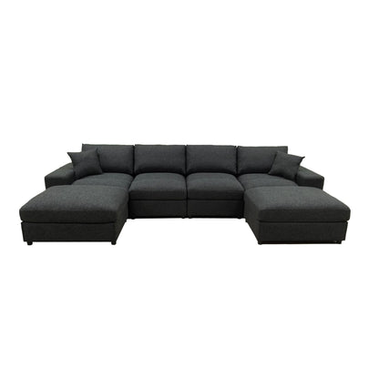 Sectional Sofa With 2 Ottomans And Toss Pillows Home Essentials