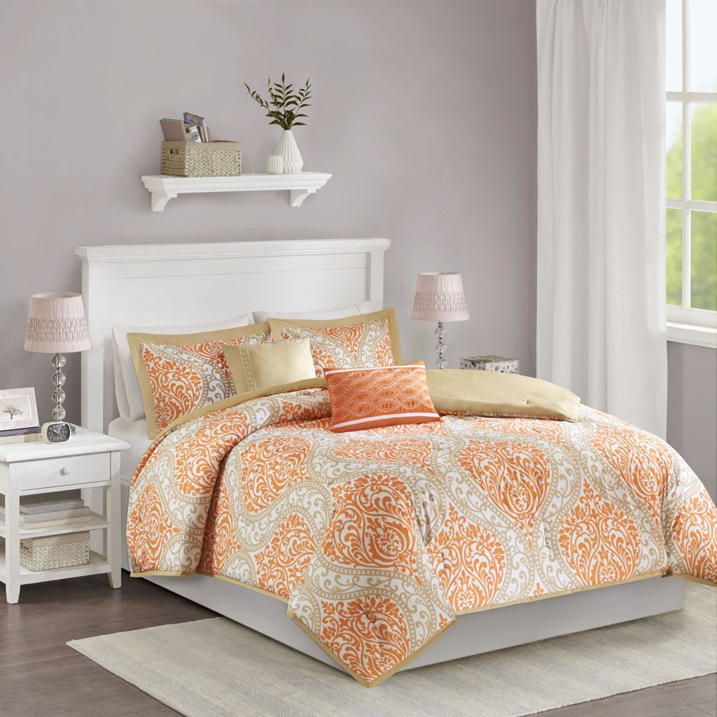 Senna - King Comforter Set - Orange