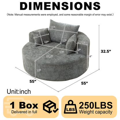 Single Sofa, Sleeper Chair For Living Room - Gray Home Essentials