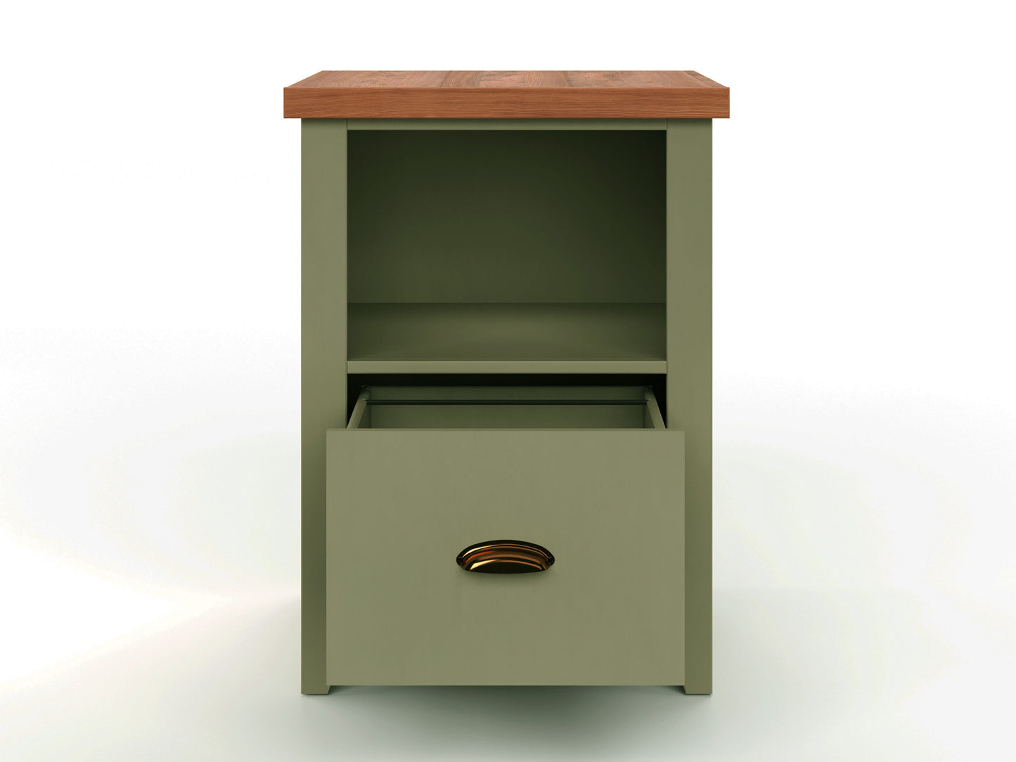 Vineyard - 22" 1-Drawer File - Sage Green And Fruitwood