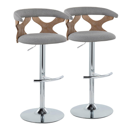 Gardenia - Contemporary Adjustable Barstool With Swivel / Rounded T Footrest (Set of 2) Lumi Source
