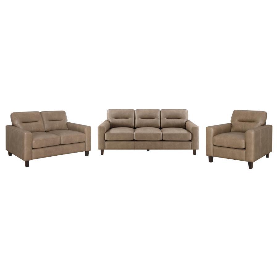 Scotland - Faux Leather Upholstered Sofa Set Coaster Fine Furniture