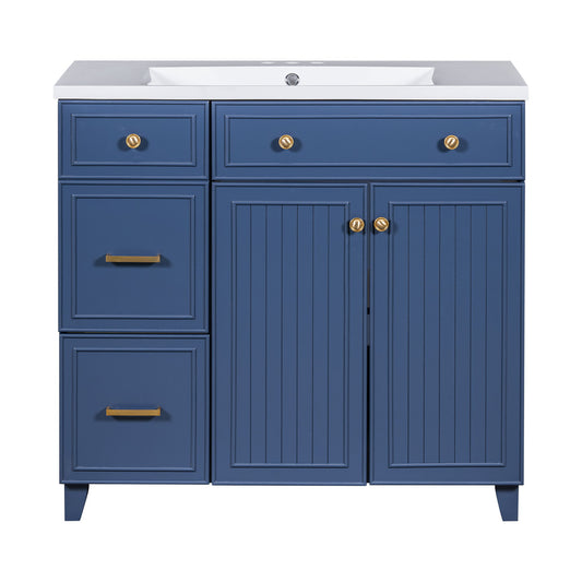 Bathroom Vanity With Sink, Soft Close Doors, Adjustable Shelves Hearth and Haven