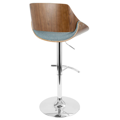 Fabrizzi - Mid Century Modern Adjustable Barstool With Swivel With Rounded T Footrest (Set of 3) Lumi Source