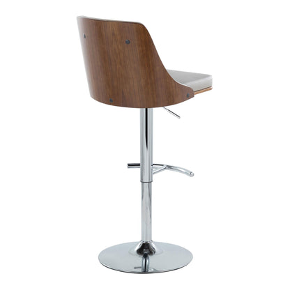 Gianna - Mid Century Modern Adjustable Barstool With Swivel With Rounded T Footrest (Set of 2) Lumi Source