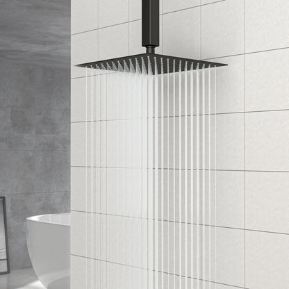 Modern 10" Square Rainfall Shower Head & Stainless Steel Wall Or Ceiling Mount Luxury Spa Shower Panel Daily Nest