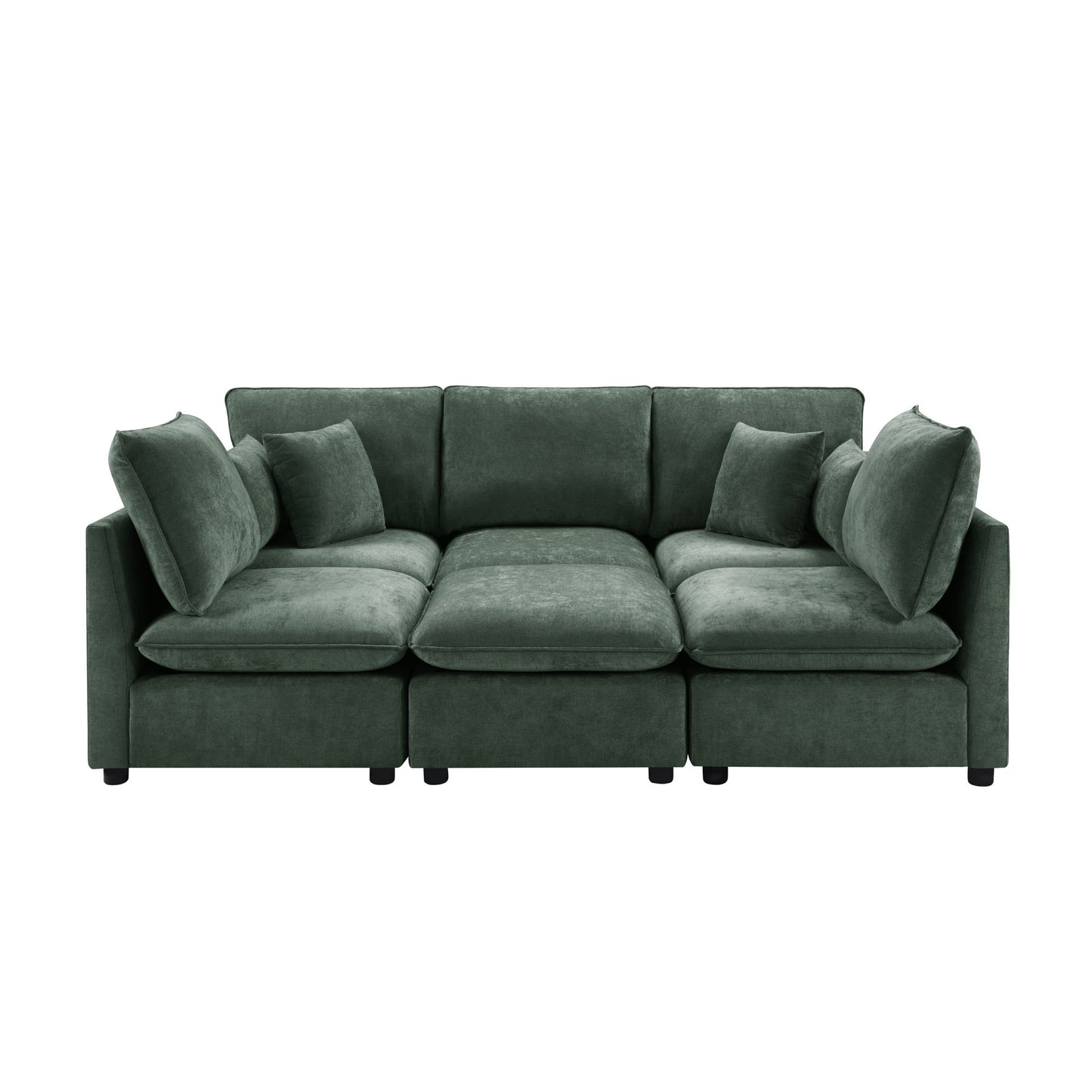 Modern Sectional Sofa U-Shaped With Movable Ottoman Storage Armrests And USB Ports Hearth and Haven