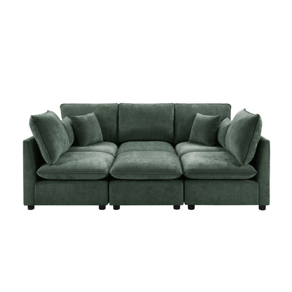 Modern Sectional Sofa U-Shaped With Movable Ottoman Storage Armrests And USB Ports Hearth and Haven