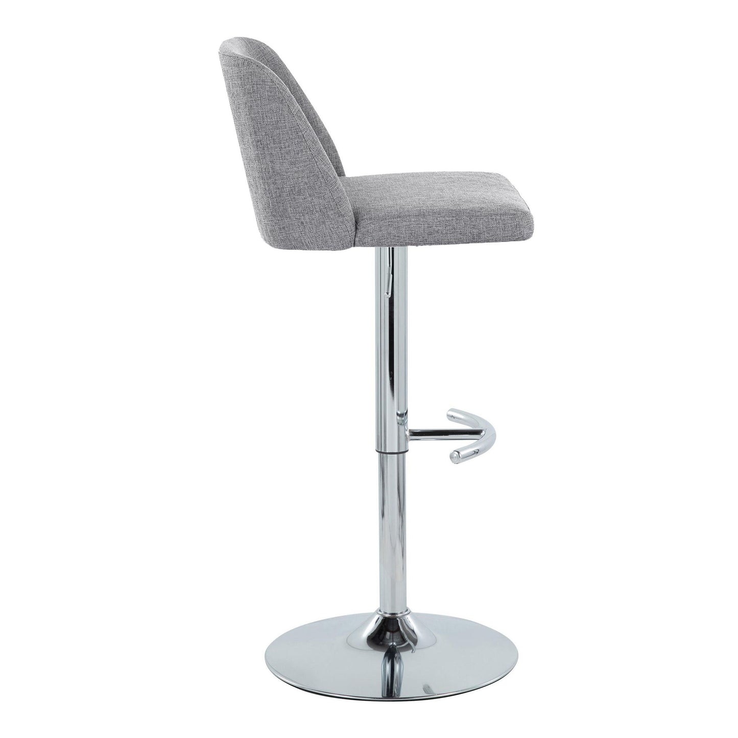 Toriano - Contemporary Adjustable Barstool With Swivel & Rounded T Footrest (Set of 2) Lumi Source