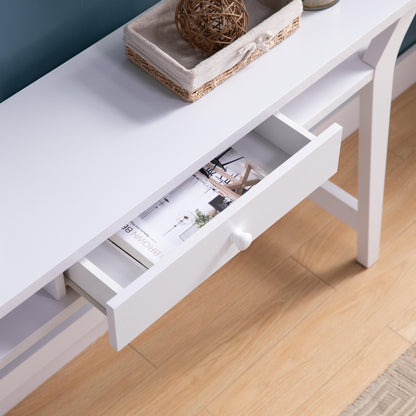 Modern Console With One Drawer - White